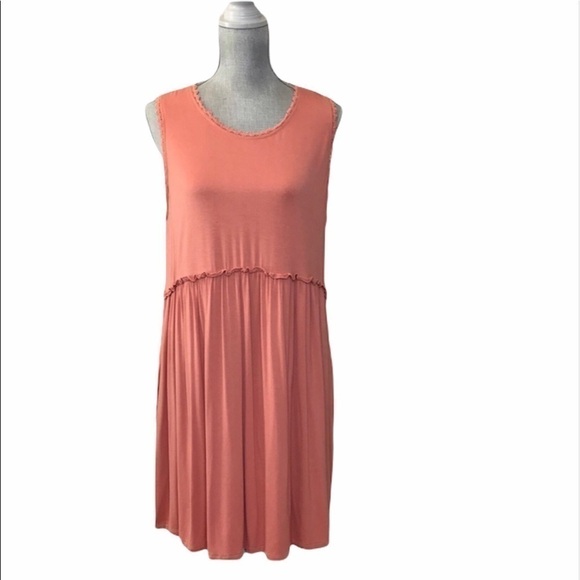 MITTOSHOP Salmon Tunic Dress or Top Large NEW - Picture 1 of 9